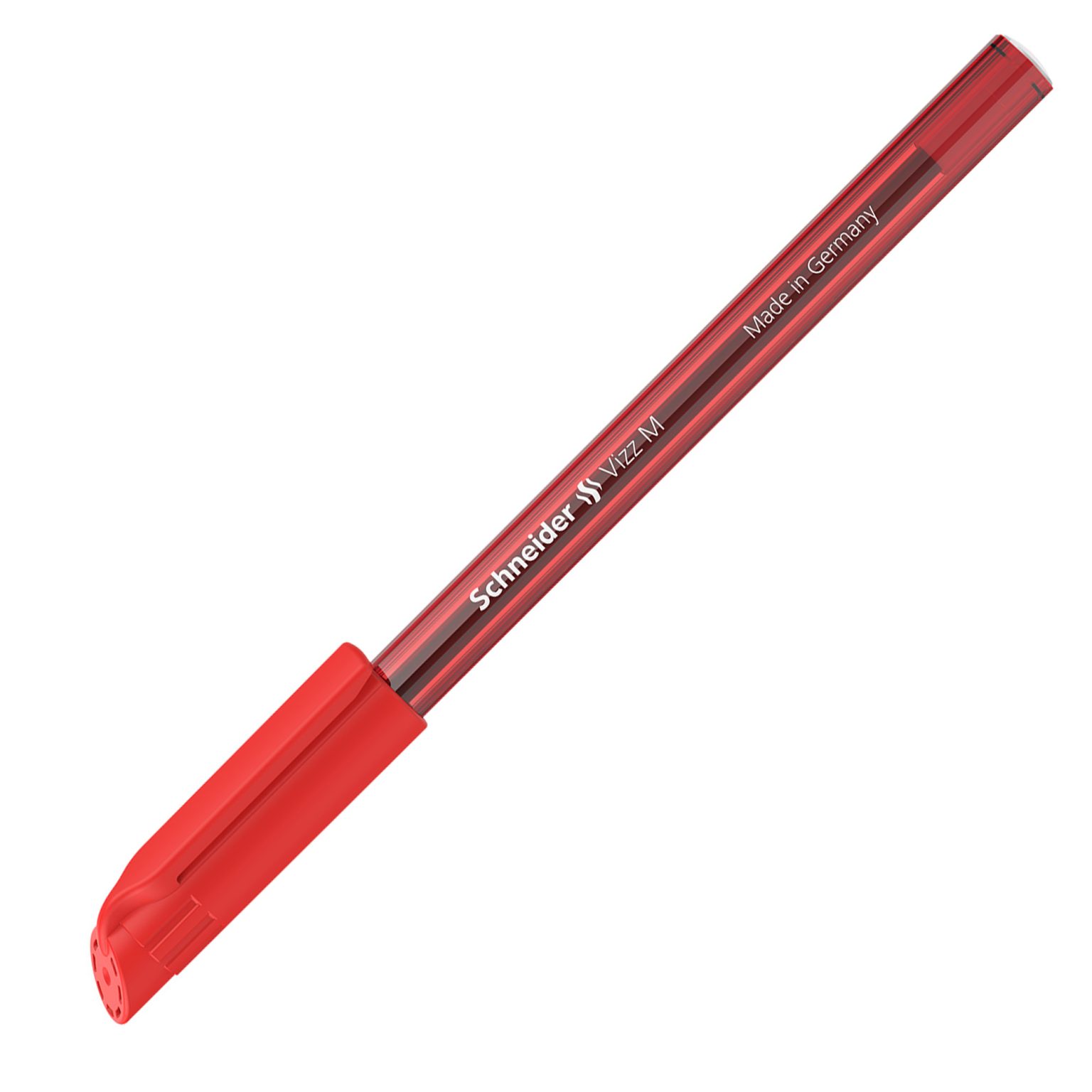 Schneider Tops 505 PTE – Set Da 5 Penne A Sfera Rosse, Tratto Medio 0.5 Mm, Punta In Acciaio, Corpo Trasparente