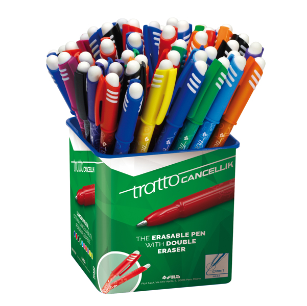 BLISTER 4 PENNA SFERA CANCELLABILE CANCELLIK 1,0MM COL.ASSORTITI TRATTO COD. 042300