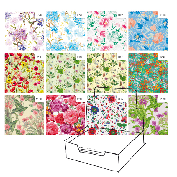 20 fogli di carta premium a doppia faccia per avvolgere fiori - disegni