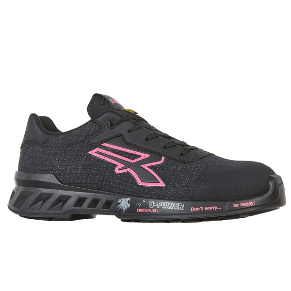 Calzatura di sicurezza Michelle – S1PS FO SR ESD RedLeve – numero 39 – nero/rosa – U-Power