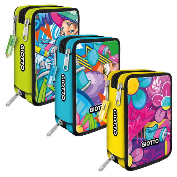 ASTUCCIO A 3 ZIP DISNEY VIOLETTA IN TESSUTO COMPLETO DI PASTELLI E Pennarelli 8022044252636